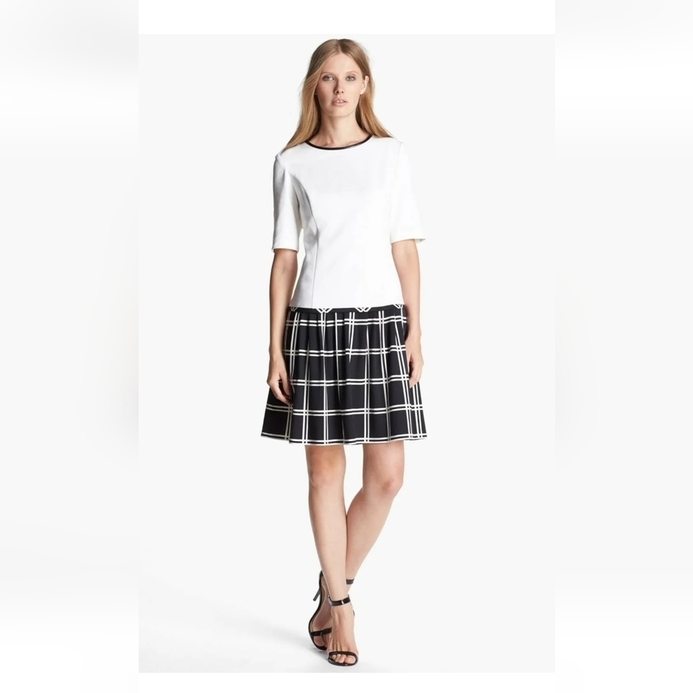 Eliza J Black and White Checkered Mini Dress